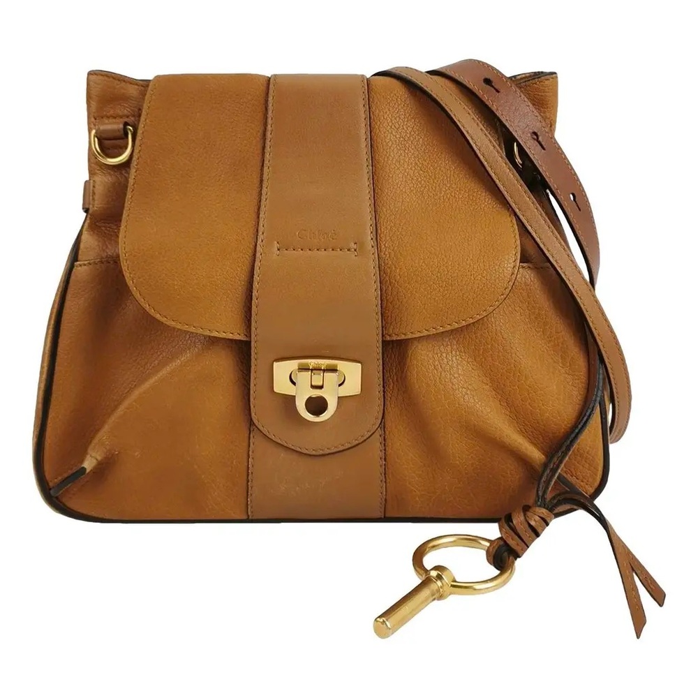 Chloe Tan Leather Shoulder Bag with Gold Hardware